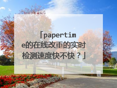 papertime的在线改重的实时检测速度快不快?