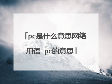 pc是什么意思网络用语 pc的意思