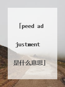 peed adjustment 是什么意思