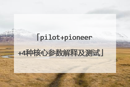 pilot+pioneer+4种核心参数解释及测试