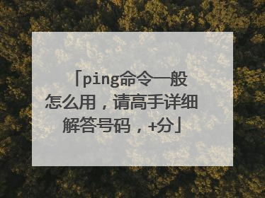 ping命令一般怎么用,请高手详细解答号码,+分
