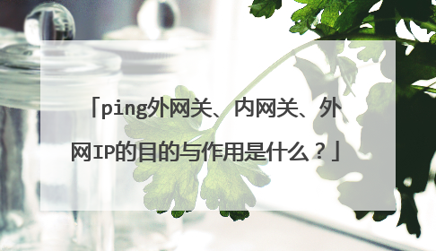 ping外网关、内网关、外网IP的目的与作用是什么？