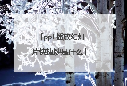 ppt播放幻灯片快捷键是什么