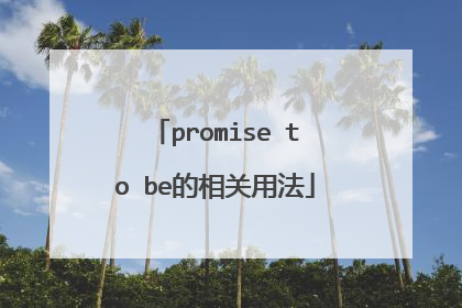 promise to be的相关用法