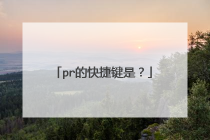 pr的快捷键是?