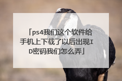 ps4我们这个软件给手机上下载了以后出现ID密码我们怎么弄