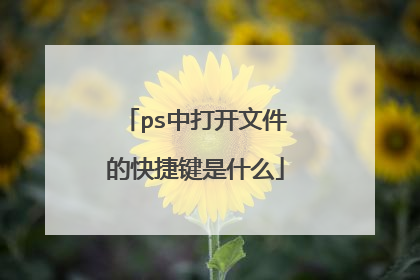 ps中打开文件的快捷键是什么