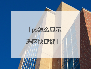ps怎么显示选区快捷键