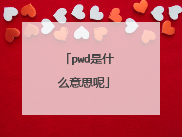 pwd是什么意思呢