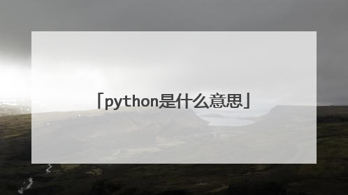 python是什么意思