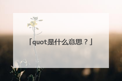 quot是什么意思?