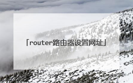 router路由器设置网址