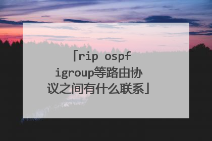 rip ospf igroup等路由协议之间有什么联系