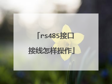 rs485接口接线怎样操作