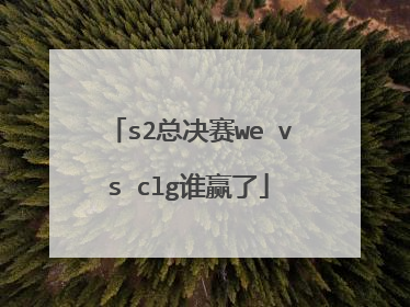 s2总决赛we vs clg谁赢了
