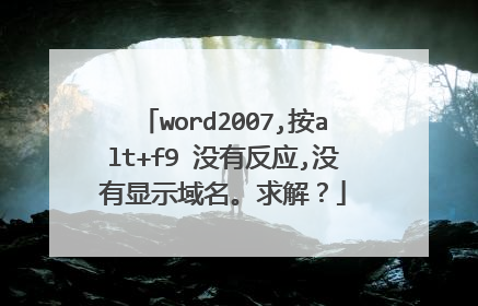 word2007,按alt+f9 没有反应,没有显示域名。求解?
