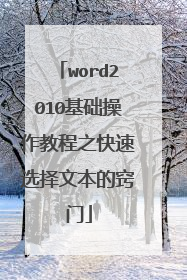 word2010基础操作教程之快速选择文本的窍门