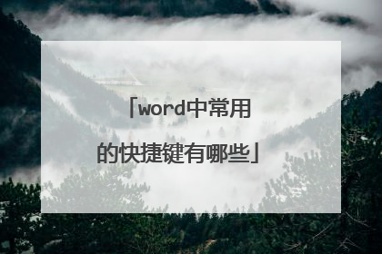 word中常用的快捷键有哪些