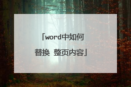 word中如何 替换 整页内容