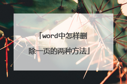 word中怎样删除一页的两种方法