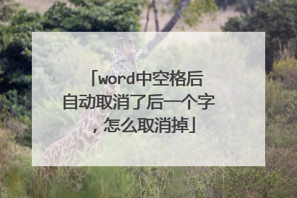 word中空格后自动取消了后一个字,怎么取消掉