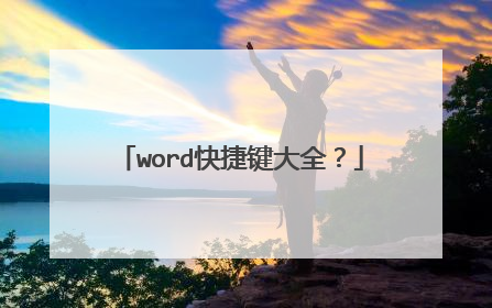 word快捷键大全？