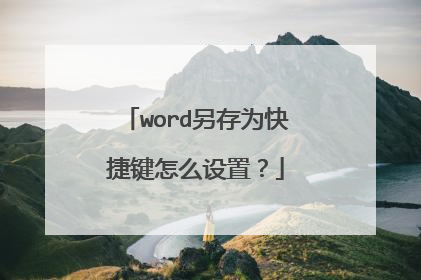 word另存为快捷键怎么设置？