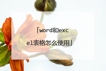 word和excel表格怎么使用
