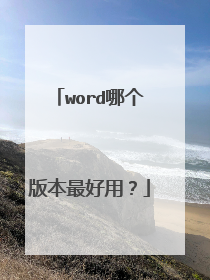 word哪个版本最好用?