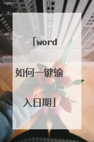 word如何一键输入日期