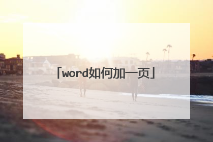 word如何加一页