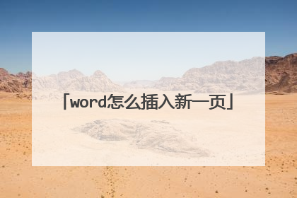word怎么插入新一页