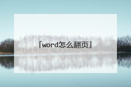 word怎么翻页