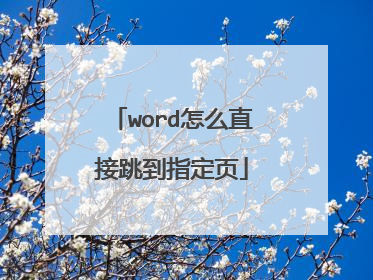 word怎么直接跳到指定页
