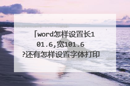 word怎样设置长101.6,宽101.6?还有怎样设置字体打印出来是1厘米大小的?