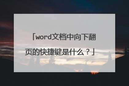word文档中向下翻页的快捷键是什么？