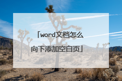 word文档怎么向下添加空白页