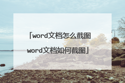 word文档怎么截图 word文档如何截图
