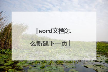 word文档怎么新建下一页