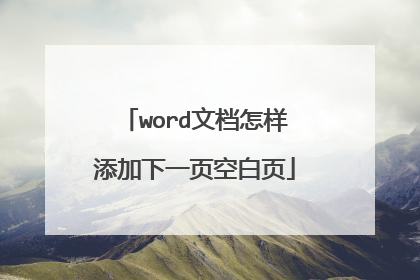 word文档怎样添加下一页空白页