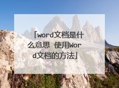 word文档是什么意思 使用Word文档的方法