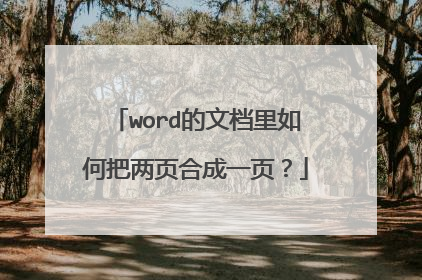 word的文档里如何把两页合成一页？