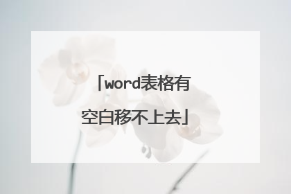 word表格有空白移不上去