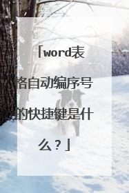 word表格自动编序号的快捷键是什么？