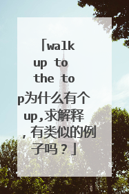 walk up to the top为什么有个up,求解释，有类似的例子吗？