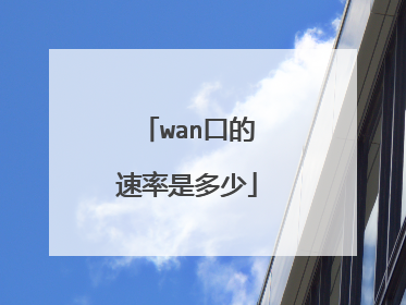 wan口的速率是多少