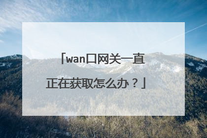 wan口网关一直正在获取怎么办?