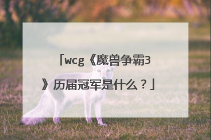wcg《魔兽争霸3》历届冠军是什么？