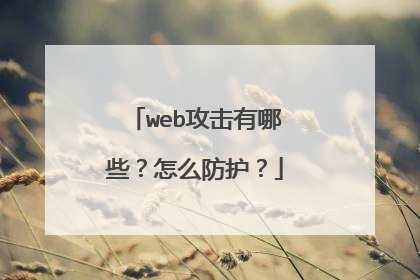 web攻击有哪些?怎么防护?