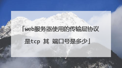 web服务器使用的传输层协议是tcp 其 端口号是多少